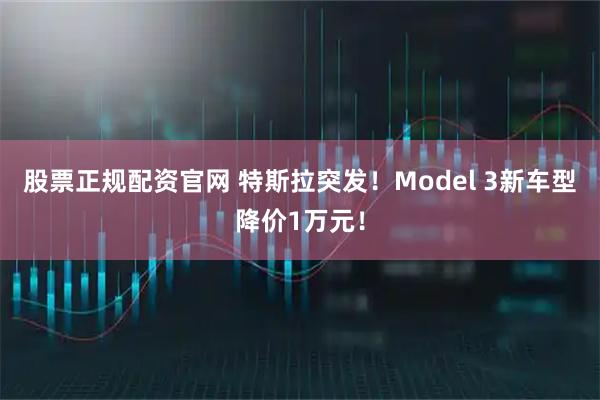 股票正规配资官网 特斯拉突发！Model 3新车型降价1万元！
